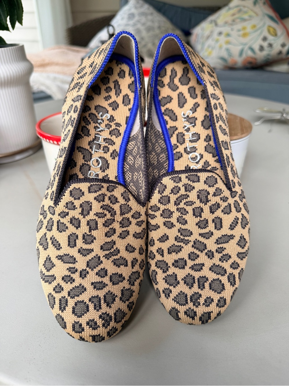 Rothy’s Leopard print Slip Ons size 6, NEW, contemporary, comfortable